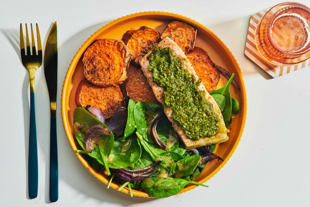 Hey Pesto! Roasted Salmon Fillets