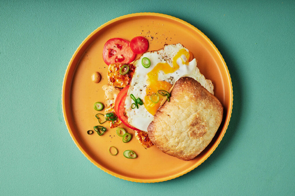 Breakfast Chipotle Haloumi and Egg Rolls