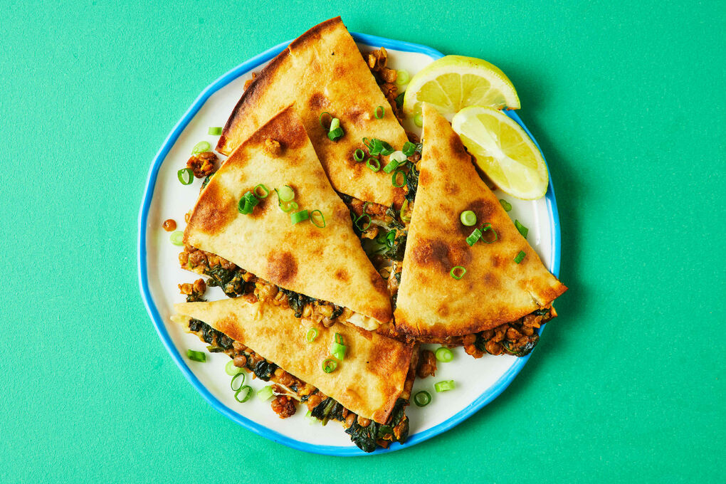Cheesy Lentil and Spinach Gozleme